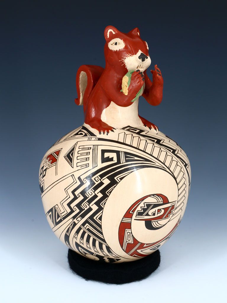 Mata Ortiz Hand Coiled Squirrel Effigy Pottery - PuebloDirect.com