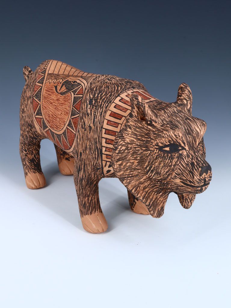 Mata Ortiz Hand Coiled Bobcat Effigy Pottery - PuebloDirect.com