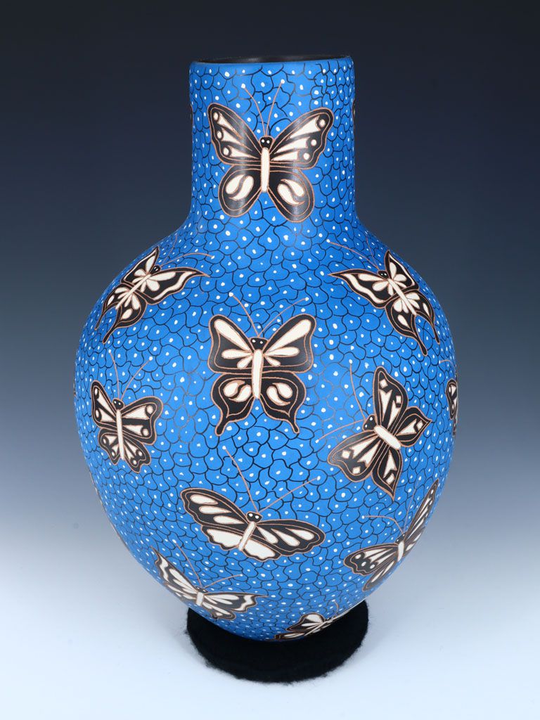 Mata Ortiz Painted and Etched Butterfly Pottery - PuebloDirect.com