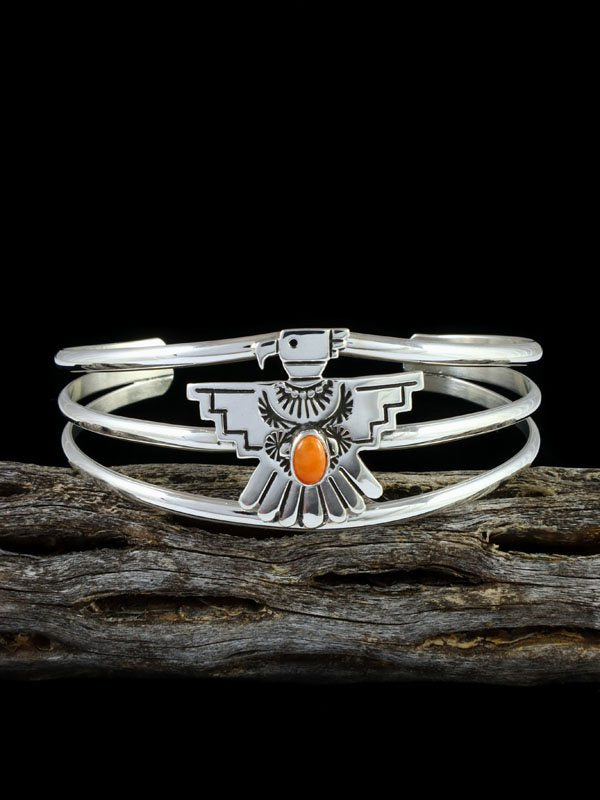 Native American Thunderbird Spiny Oyster Cuff Bracelet - PuebloDirect.com