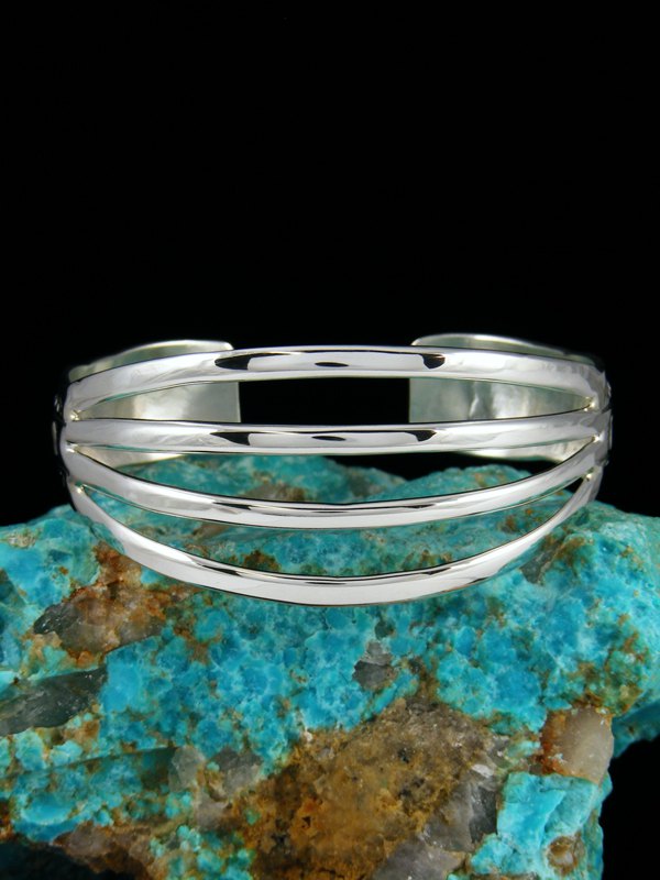 Native American Indian Jewelry Sterling Silver Cuff Bracelet - PuebloDirect.com