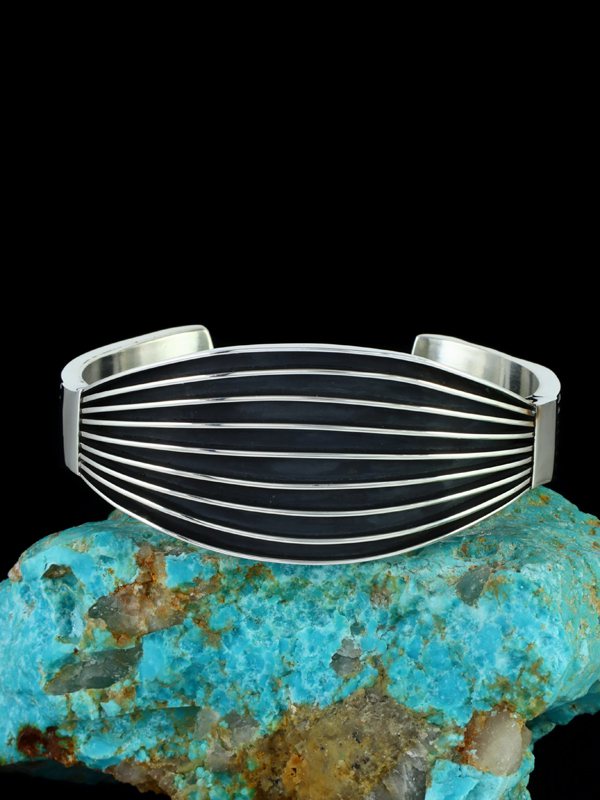 Medium Native American Indian Jewelry Sterling Silver Cuff Bracelet