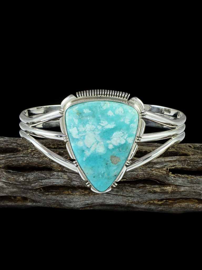 Native American Royston Turquoise Sterling Silver Cuff Bracelet - PuebloDirect.com