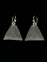 Navajo Jewelry Sterling Stamped Dangle Earrings - PuebloDirect.com
