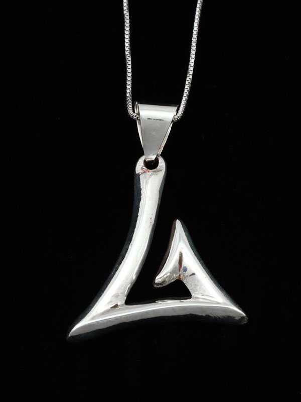 Navajo Sterling Silver Triangle Pendant - PuebloDirect.com