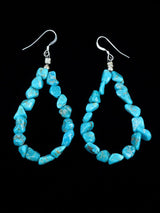 Navajo Turquoise Beaded Dangle Earrings - PuebloDirect.com