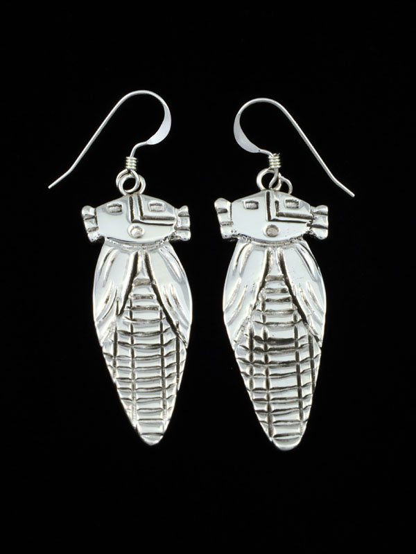 Navajo Sterling Silver Corn Maiden Dangle Earrings - PuebloDirect.com