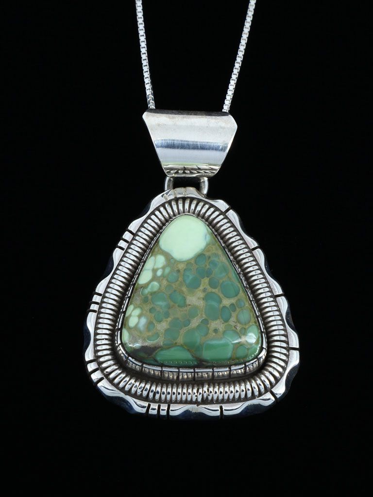 Native American Indian Jewelry Damele Variscite Pendant - PuebloDirect.com