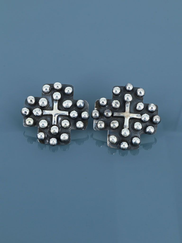 Native American Sterling Silver Post Earrings - PuebloDirect.com