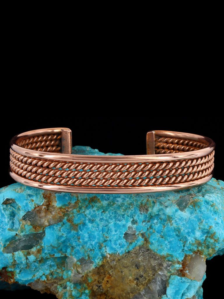 Native American Jewelry Copper Rope Cuff Bracelet - PuebloDirect.com