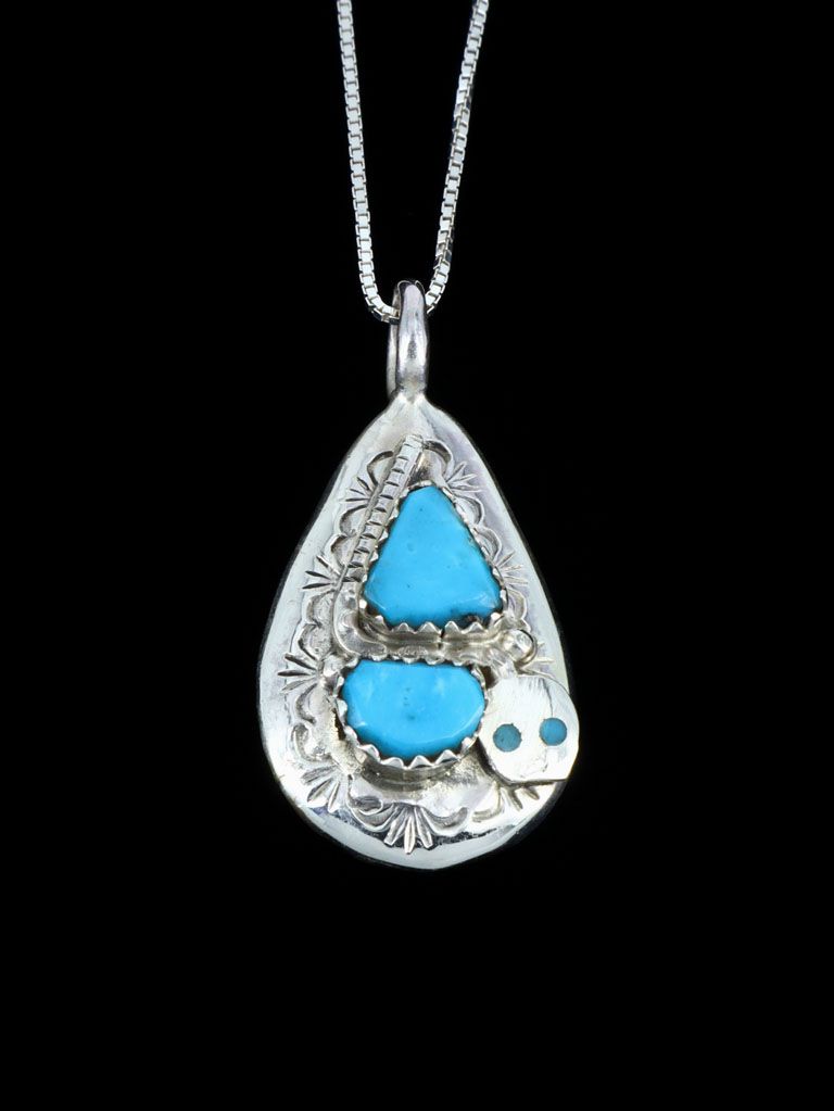 Zuni Jewelry Turquoise Snake Pendant - PuebloDirect.com