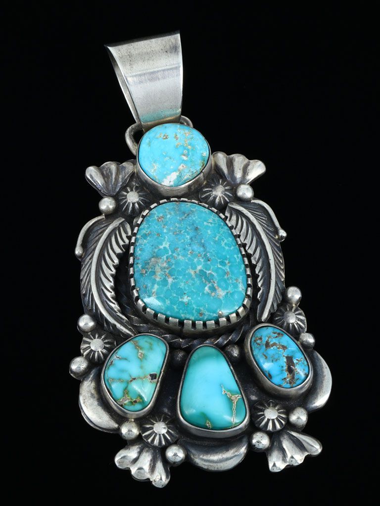 Native American Jewelry Natural Fox Turquoise Pendant - PuebloDirect.com