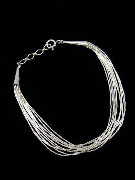 10 Strand Liquid Silver Bracelet - PuebloDirect.com