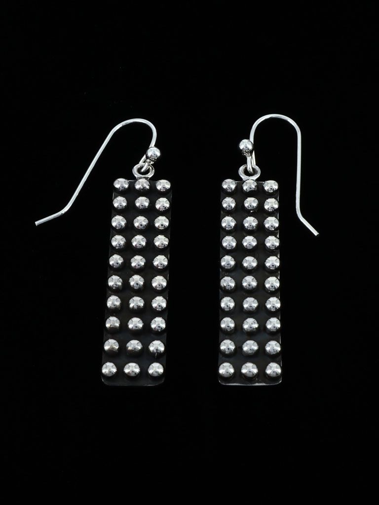 Navajo Jewelry Sterling Silver Dangle Earrings - PuebloDirect.com