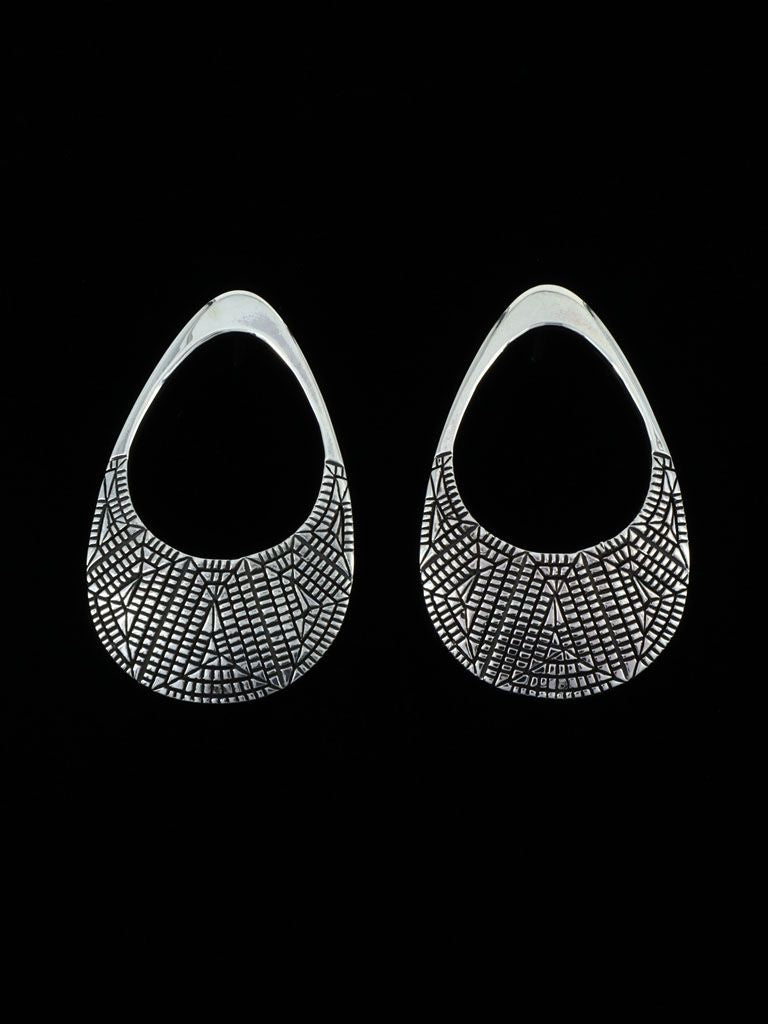 Navajo Jewelry Sterling Silver Post Earrings - PuebloDirect.com