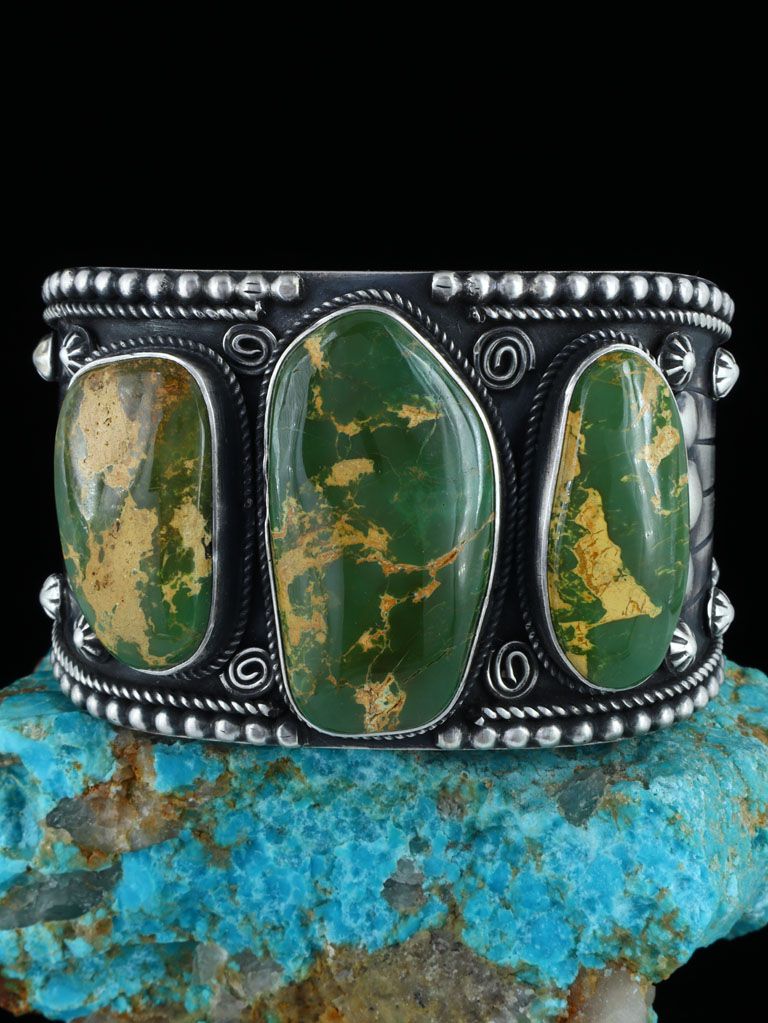 Native American Jewelry Stone Mountain Turquoise Cuff Bracelet - PuebloDirect.com