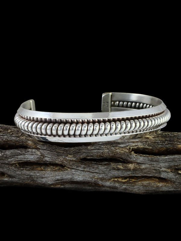 Navajo Sterling Silver Coil Cuff Bracelet - PuebloDirect.com