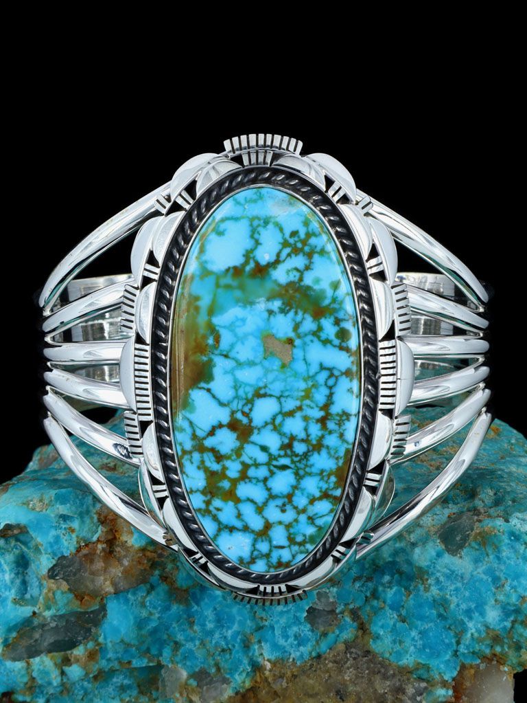 Native American Kingman Turquoise Cuff Bracelet - PuebloDirect.com