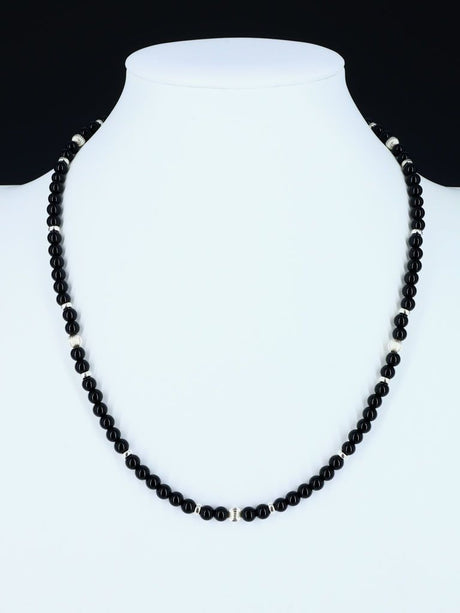 Navajo Onyx Single Strand Beaded Necklace - PuebloDirect.com