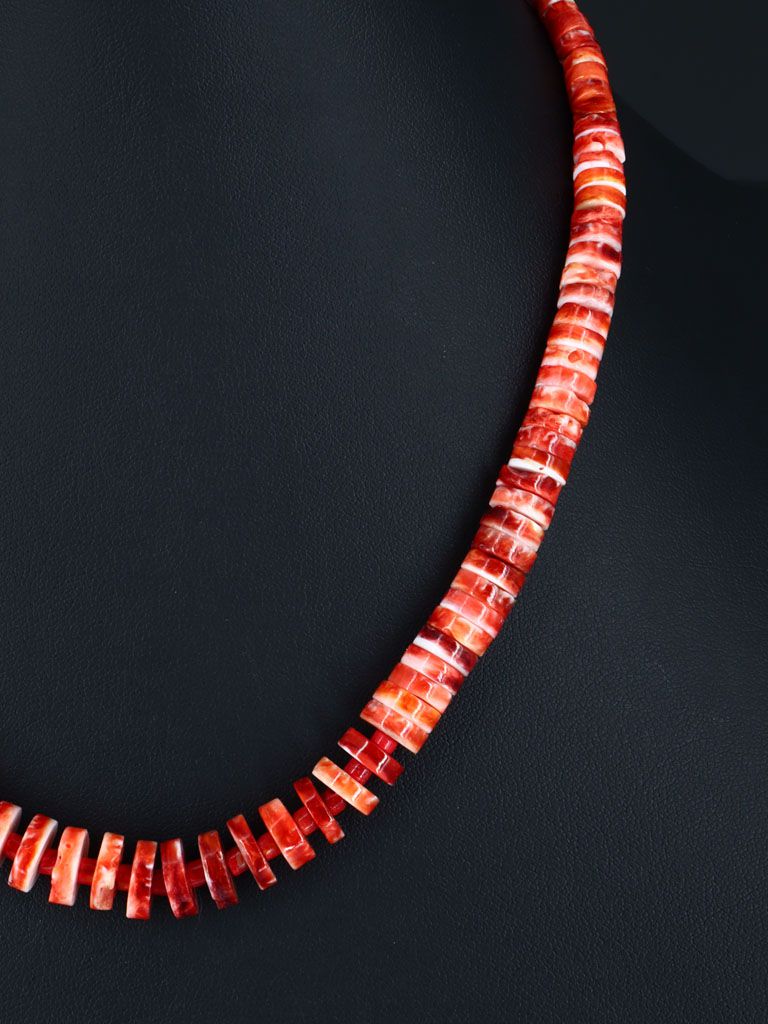 Native American Jewelry Spiny Oyster Single Strand Necklace - PuebloDirect.com