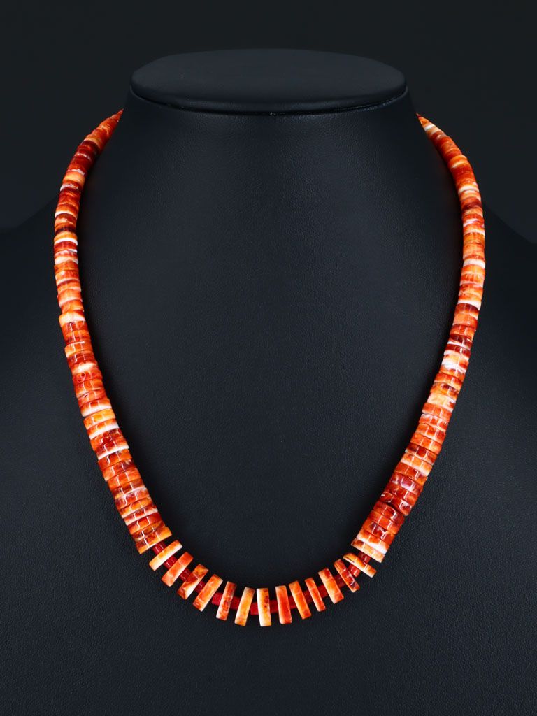 Native American Jewelry Spiny Oyster Single Strand Necklace - PuebloDirect.com