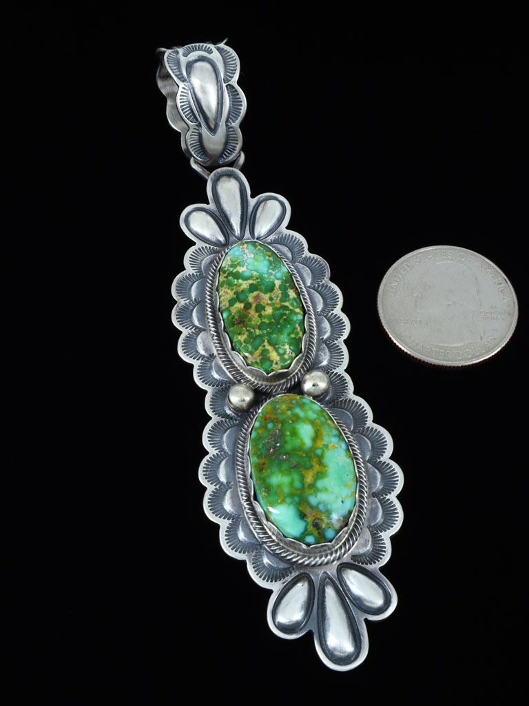 Native American Indian Jewelry Sonoran Gold Turquoise Pendant - PuebloDirect.com