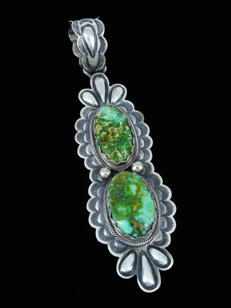 Native American Indian Jewelry Sonoran Gold Turquoise Pendant - PuebloDirect.com