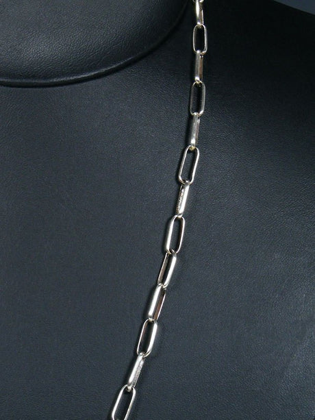 Navajo 25" Handmade Sterling Silver Link Chain Necklace - PuebloDirect.com