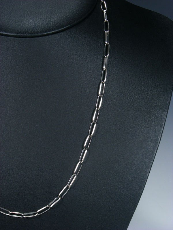 Navajo 24" Handmade Sterling Silver Link Chain Necklace - PuebloDirect.com