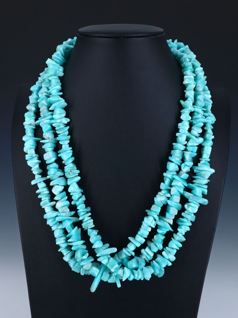 Native American Jewelry Triple Strand Amazonite Necklace - PuebloDirect.com