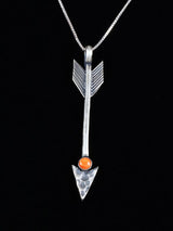 Spiny Oyster Navajo Arrow Sterling Silver Pendant - PuebloDirect.com