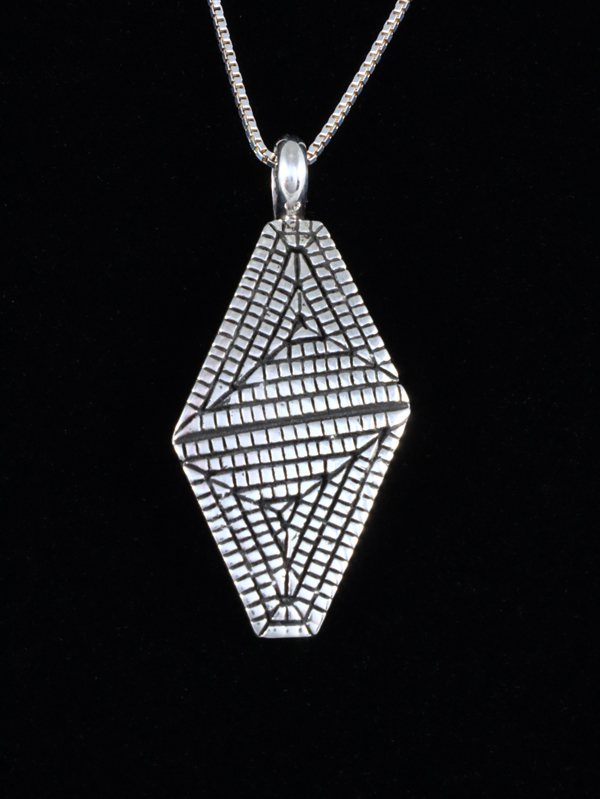 Native American Jewelry Sculpted Sterling Silver Pendant - PuebloDirect.com