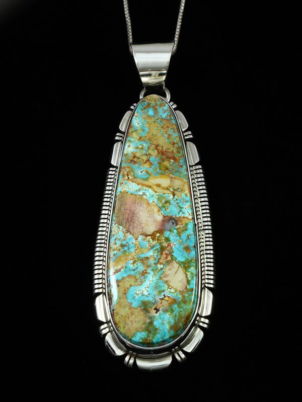 Native American Indian Jewelry Royston Turquoise Pendant - PuebloDirect.com