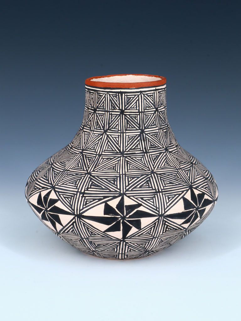 Acoma Pueblo Hand Coiled Pottery Vase - PuebloDirect.com