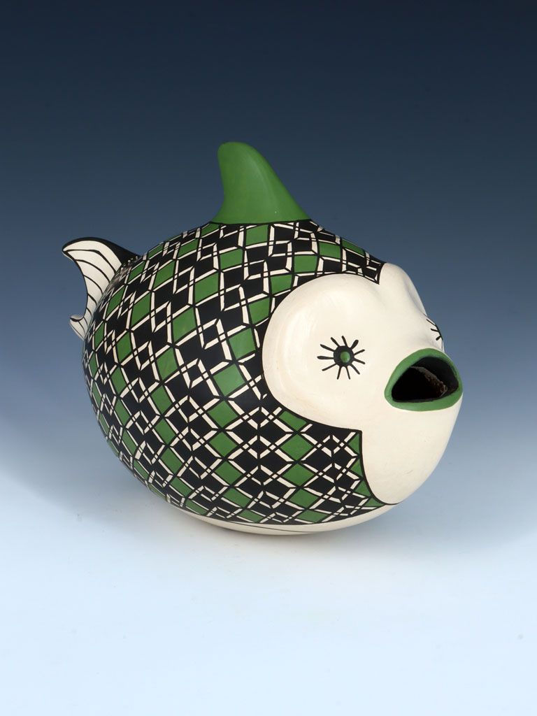 Mata Ortiz Hand Coiled Fish Effigy Pottery - PuebloDirect.com