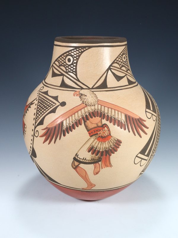 Zia Pueblo Pottery Eagle Dancer Olla - PuebloDirect.com