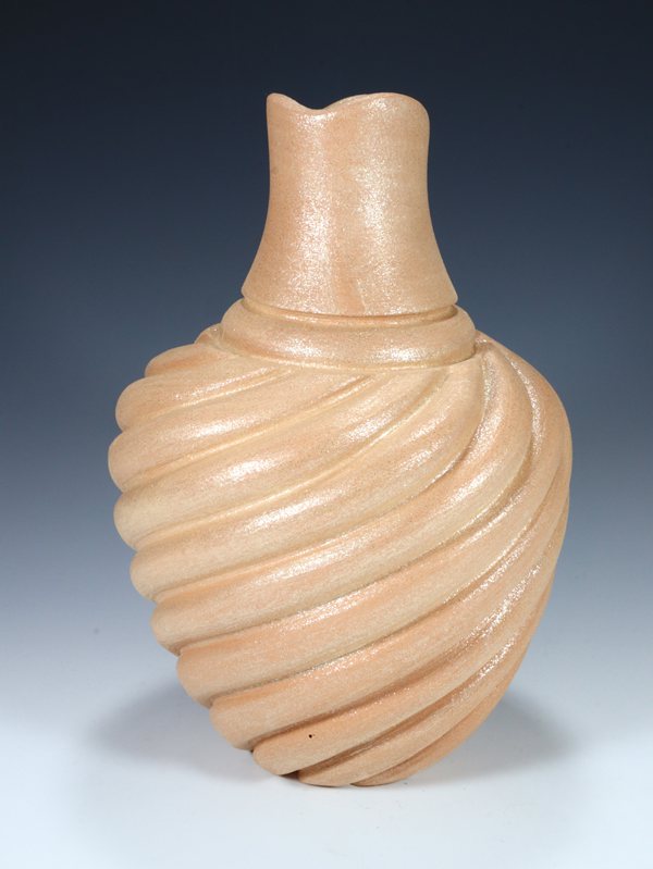Jemez Pueblo Hand Coiled Melon Pottery Vase - PuebloDirect.com