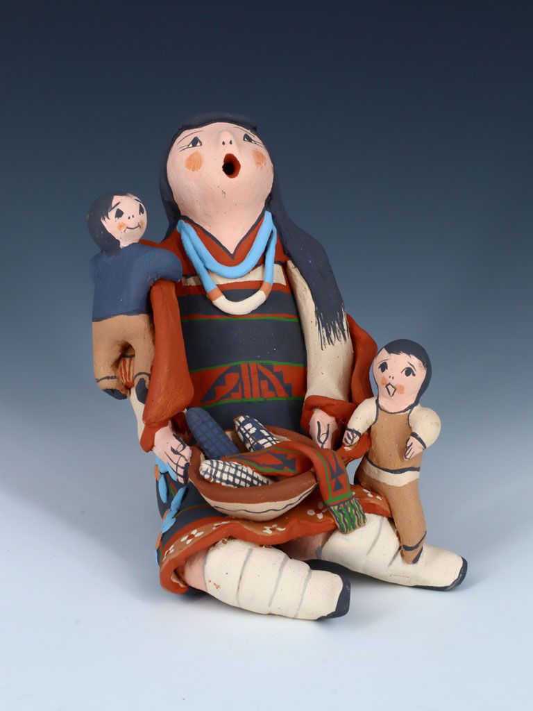 Jemez Pueblo Two Baby Storyteller Doll - PuebloDirect.com