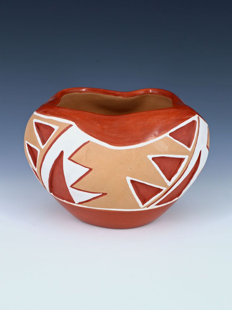 Carved Ohkay Owingeh Hand Made Pottery Bowl - PuebloDirect.com