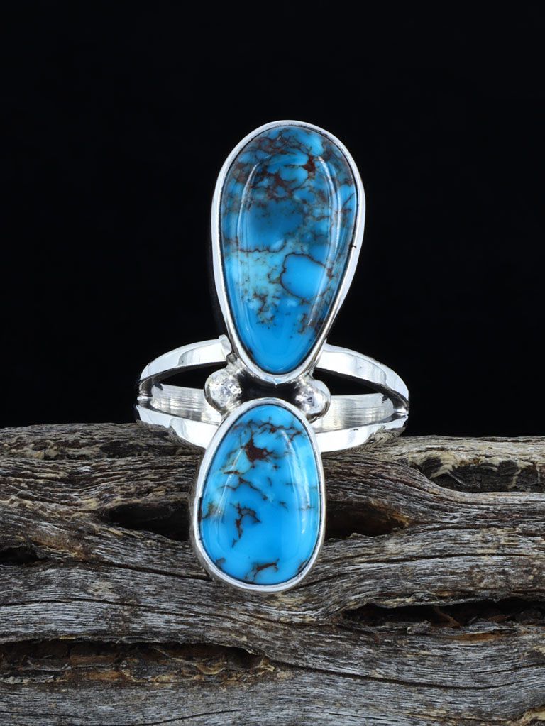 Sterling Silver Egyptian Turquoise Ring, Size 8 - PuebloDirect.com