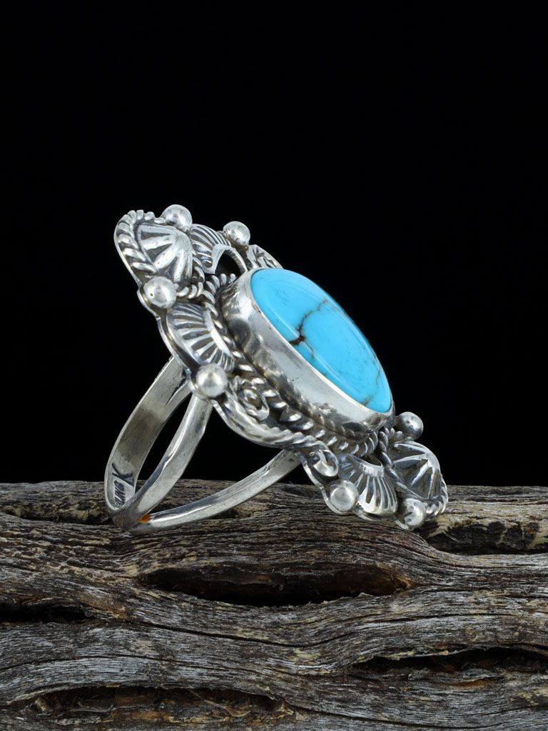 Native American Turquoise Ring, Size 8 - PuebloDirect.com