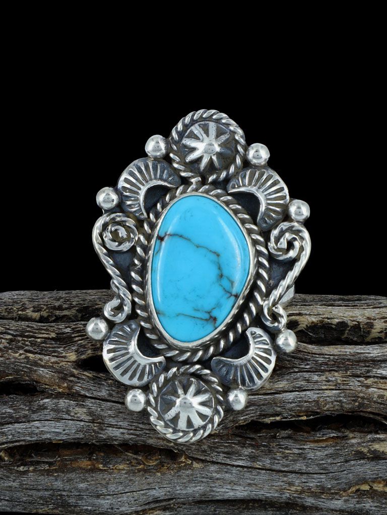Native American Turquoise Ring, Size 8 - PuebloDirect.com