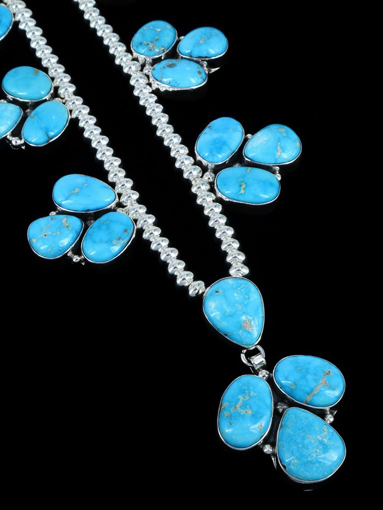 Native American Kingman Turquoise Necklace and Earring Set - PuebloDirect.com