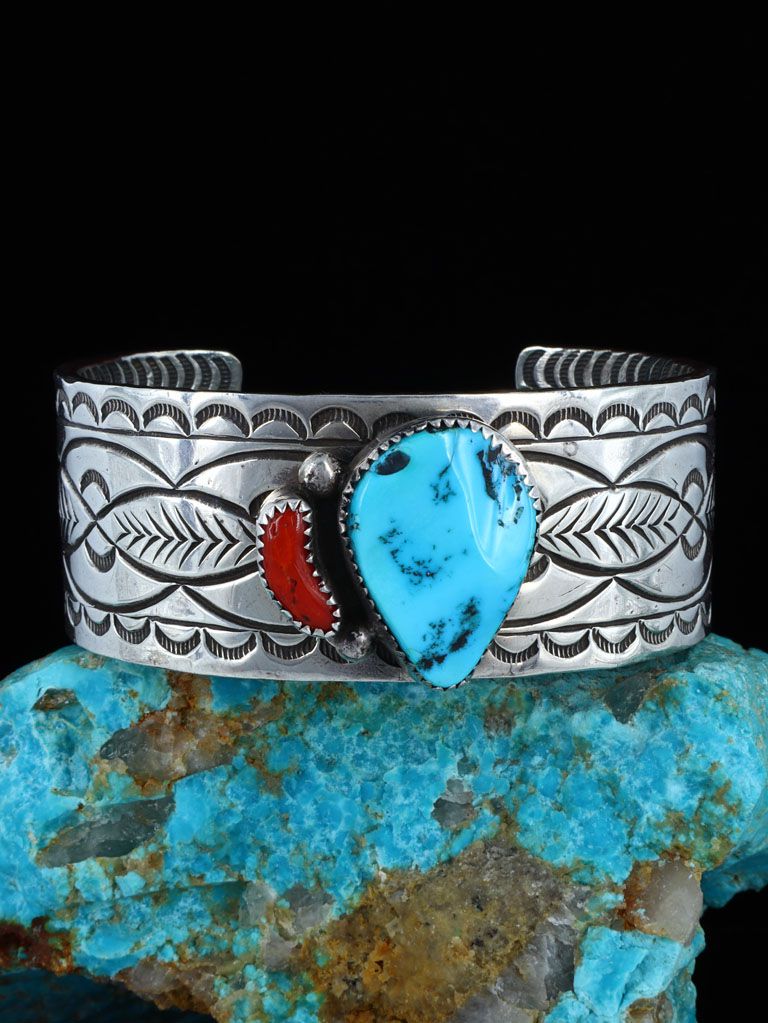 silver star jewelry- old town Scottsdale- Arizona- authentic jewelry- green turquoise  jewelry- Sonora Turquoise Cuff Bracelet 111721- southwest jewelry