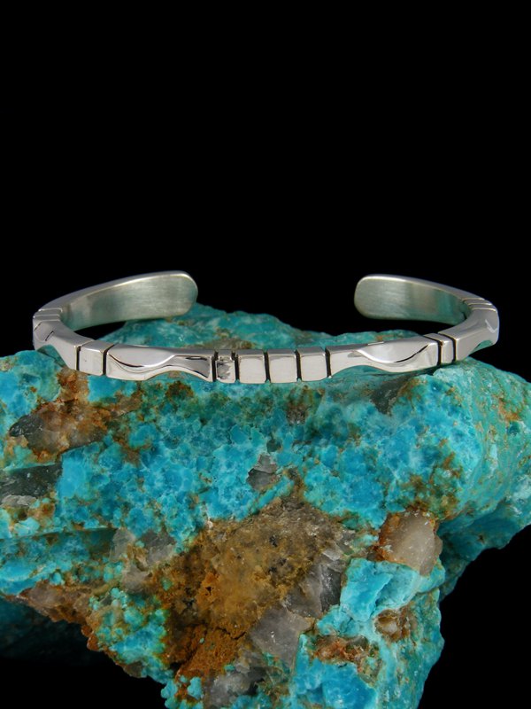 Navajo Sterling Silver Cuff Bracelet - PuebloDirect.com