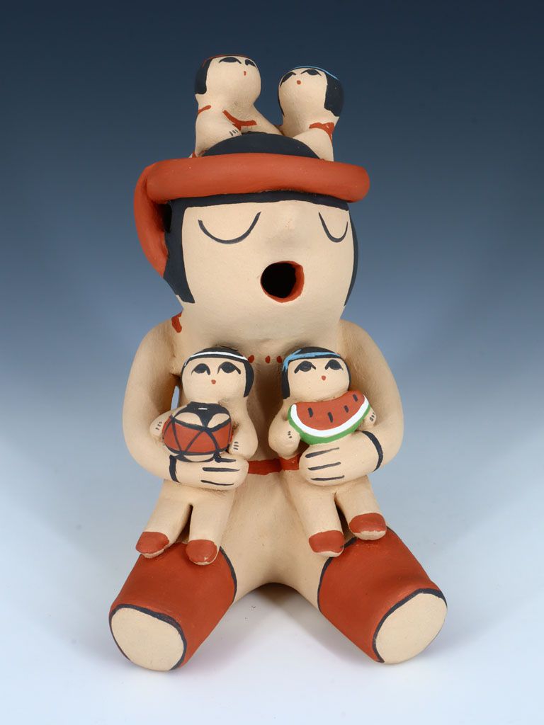 4 Baby Jemez Pueblo Pottery Male Storyteller Figure - PuebloDirect.com