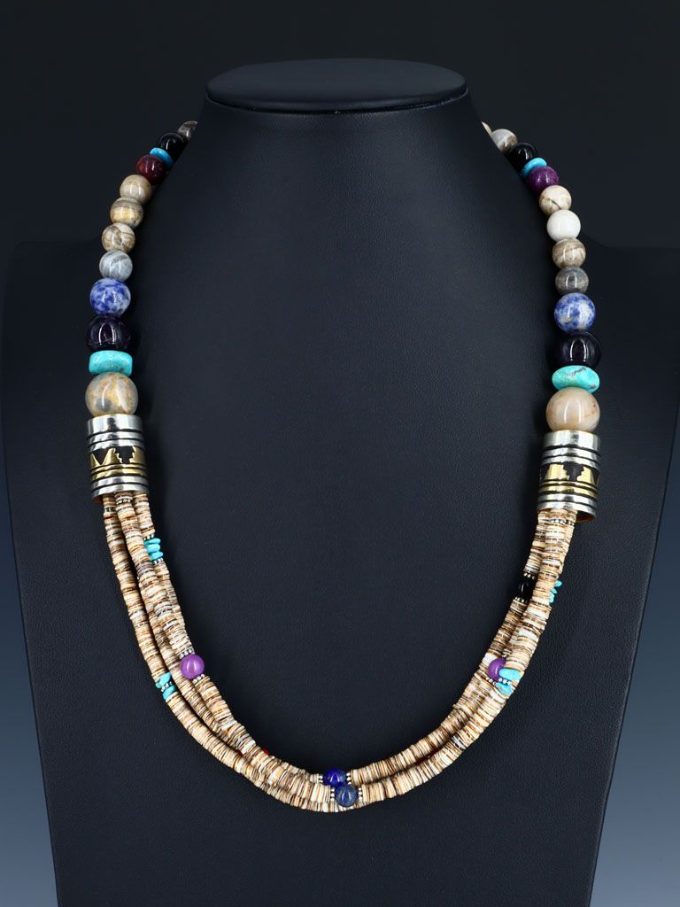 Native American Navajo Made Turquoise, Glass and Ghost Bead Necklace at  Kachina House