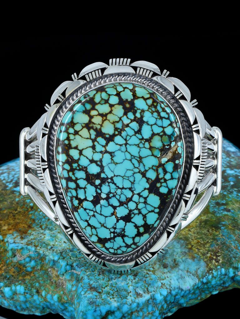 Native American Sky Horse Turquoise Sterling Silver Cuff Bracelet - PuebloDirect.com