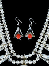 Navajo Spiny Oyster Sterling Silver Squash Blossom Necklace - PuebloDirect.com