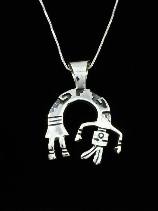 Native American Indian Sterling Silver Yei Pendant - PuebloDirect.com